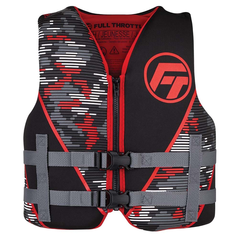 Full Throttle Youth Rapid-Dry Life Jacket - Red/ Black - Watersports | Life Vests,Marine Safety | Personal Flotation Devices - Full Throttle