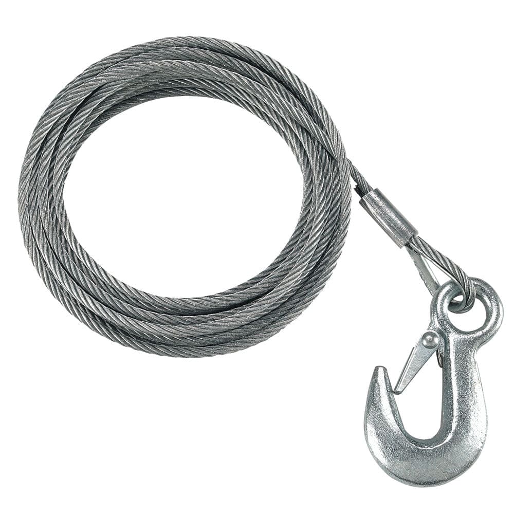 Fulton 7/ 32 x 50’ Galvanized Winch Cable and Hook - 5,600 lbs. Breaking Strength - Trailering | Winch Straps & Cables - Fulton