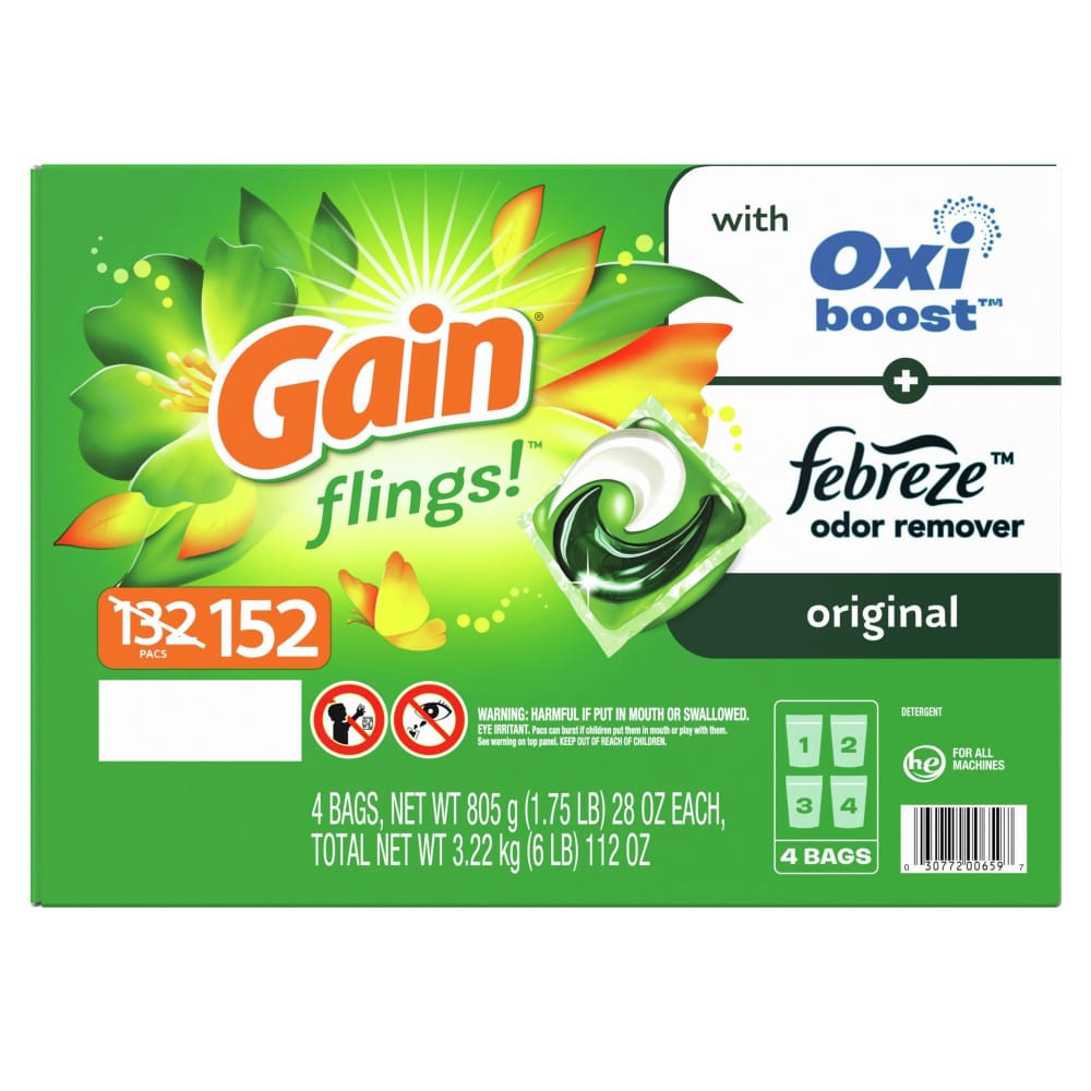 Gain Flings Liquid Laundry Detergent Original Scent 152 ct. - Gain