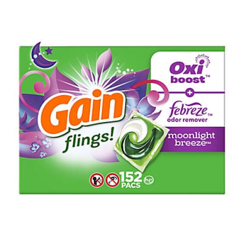 Gain Flings Liquid Laundry Detergent Soap Pacs 152 ct. - Moonlight Breeze Scent - Home/Household Essentials/Laundry Supplies/Laundry