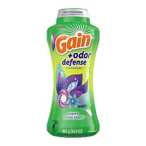 Gain + Odor Defense In-Wash Scent Booster HE Compatible 34 oz. - Super Fresh Blast Scent - Home/ - Gain