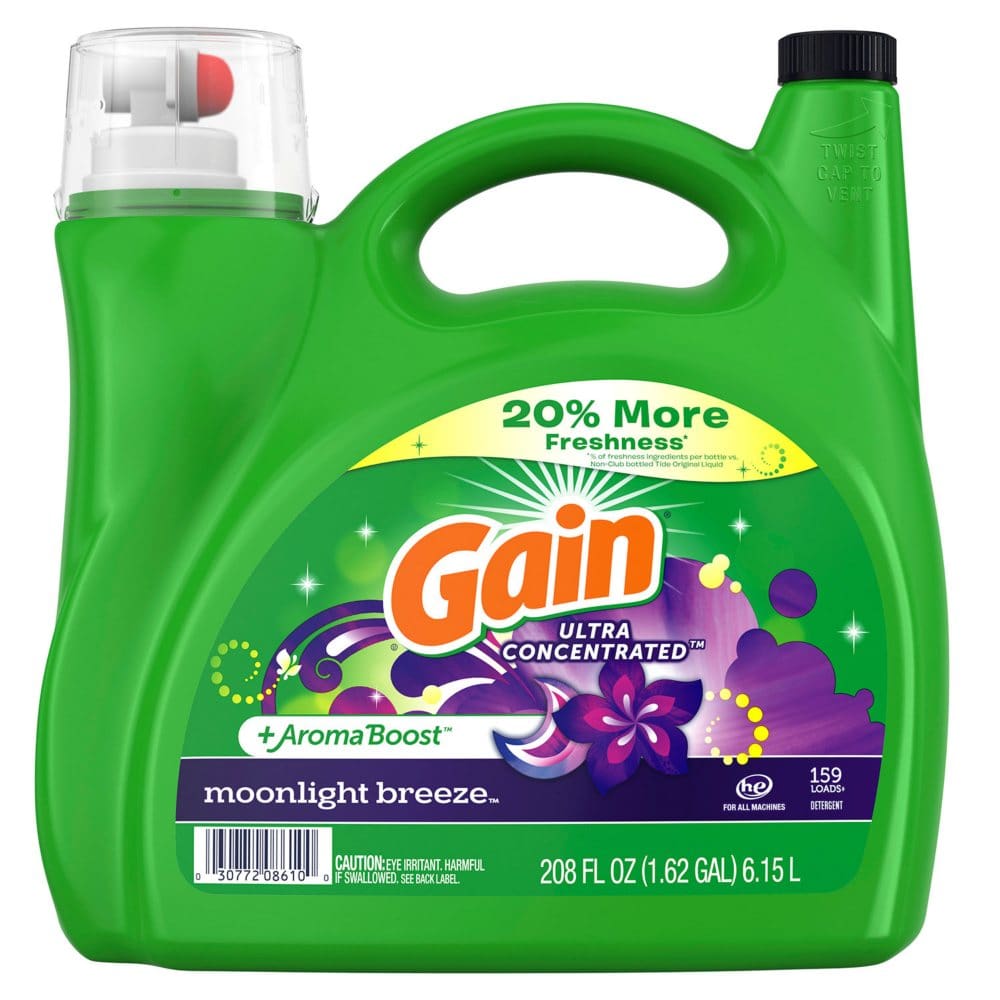 Gain Ultra Concentrated + Aroma Boost Laundry Detergent Moonlight Breeze (208 fl. oz. 159 loads) - New Grocery & Household - Gain