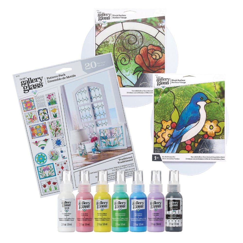 Gallery Glass 10-Piece Stained Glass Craft Paint Starter Kit - Painting & Coloring - Gallery