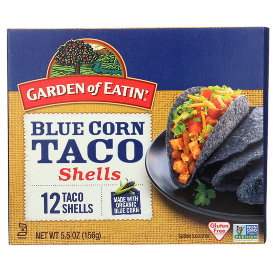 GARDEN OF EATIN: Blue Corn Taco Shells 5.5 oz (Pack of 4) - Crusts Shells Stuffing - GARDEN OF EATIN