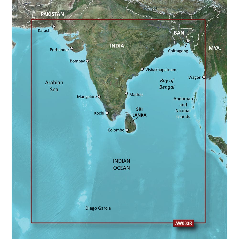 Garmin BlueChart® g3 HD - HXAW003R - Indian Subcontinent - microSD™/ SD™ - Cartography | Garmin BlueChart Foreign - Garmin