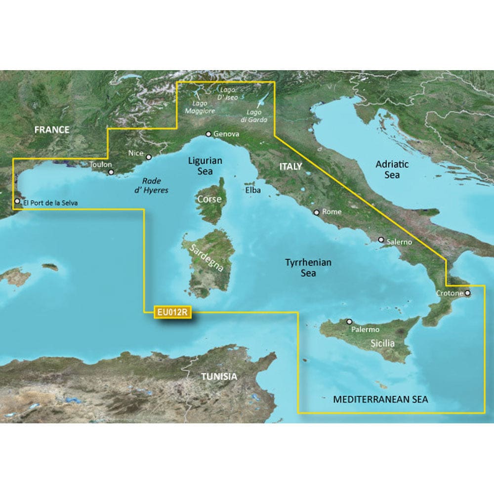 Garmin BlueChart® g3 HD - HXEU012R - Italy West Coast - microSD™/ SD™ - Cartography | Garmin BlueChart Foreign - Garmin