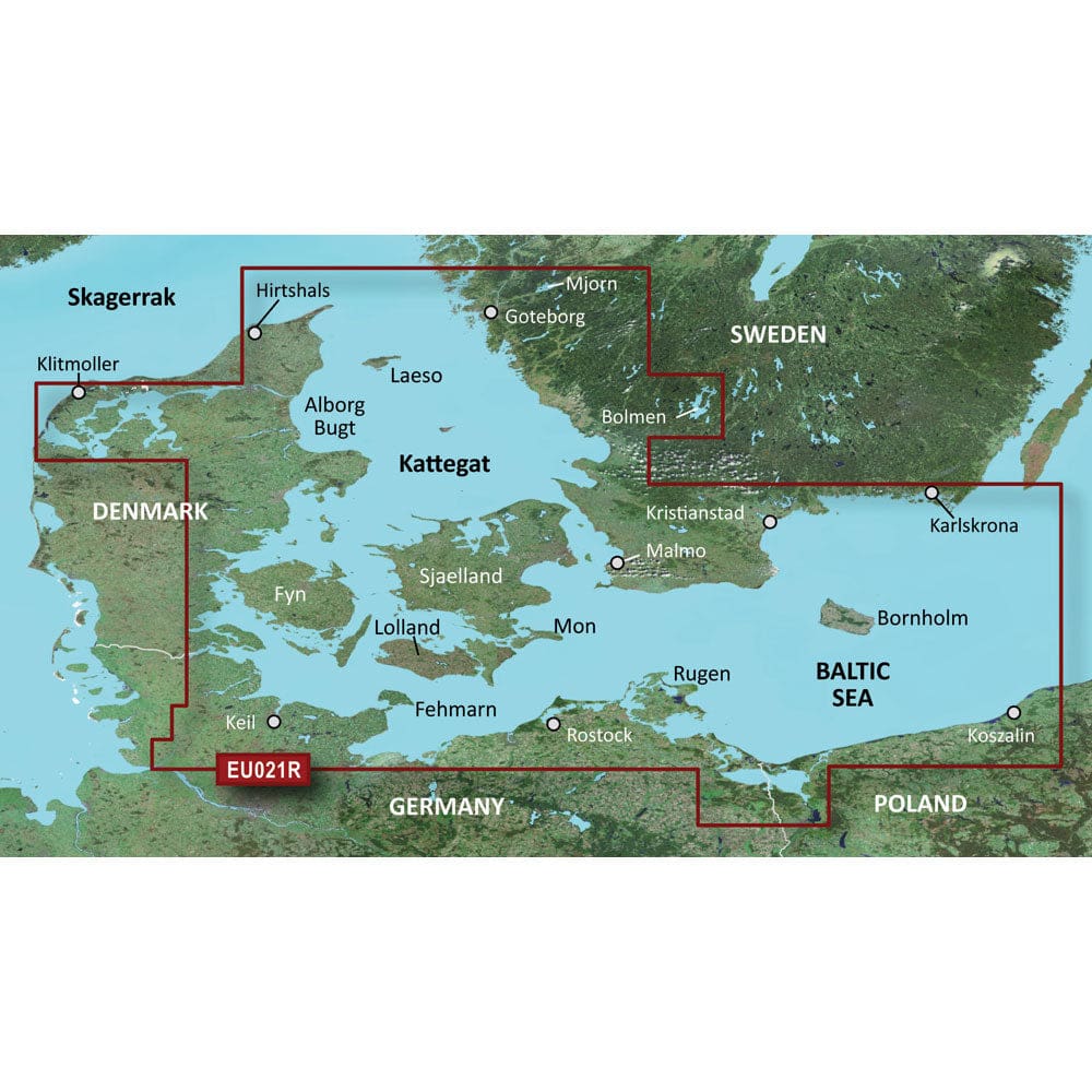 Garmin BlueChart® g3 HD - HXEU021R - Denmark East & Sweden Southeast - microSD™/ SD™ - Cartography | Garmin BlueChart Foreign - Garmin