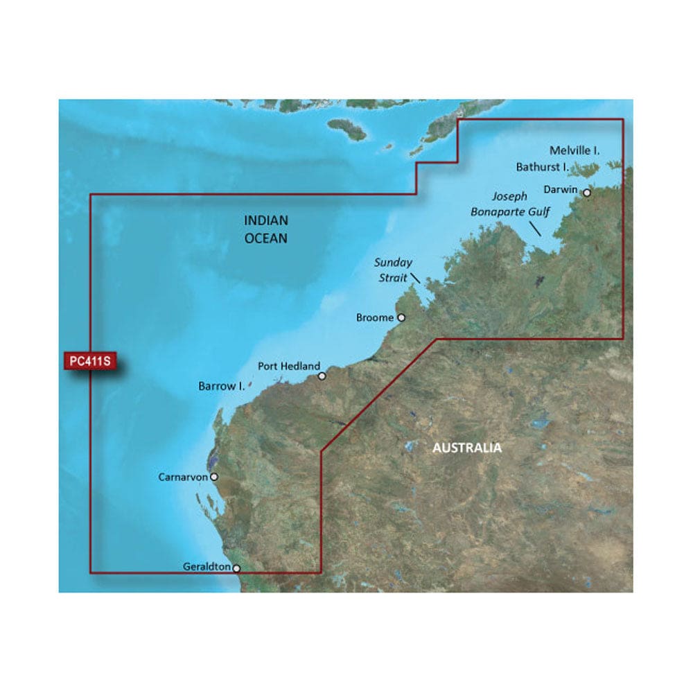 Garmin BlueChart® g3 HD - HXPC411S - Geraldton To Darwin - microSD™/ SD™ - Cartography | Garmin BlueChart Foreign - Garmin
