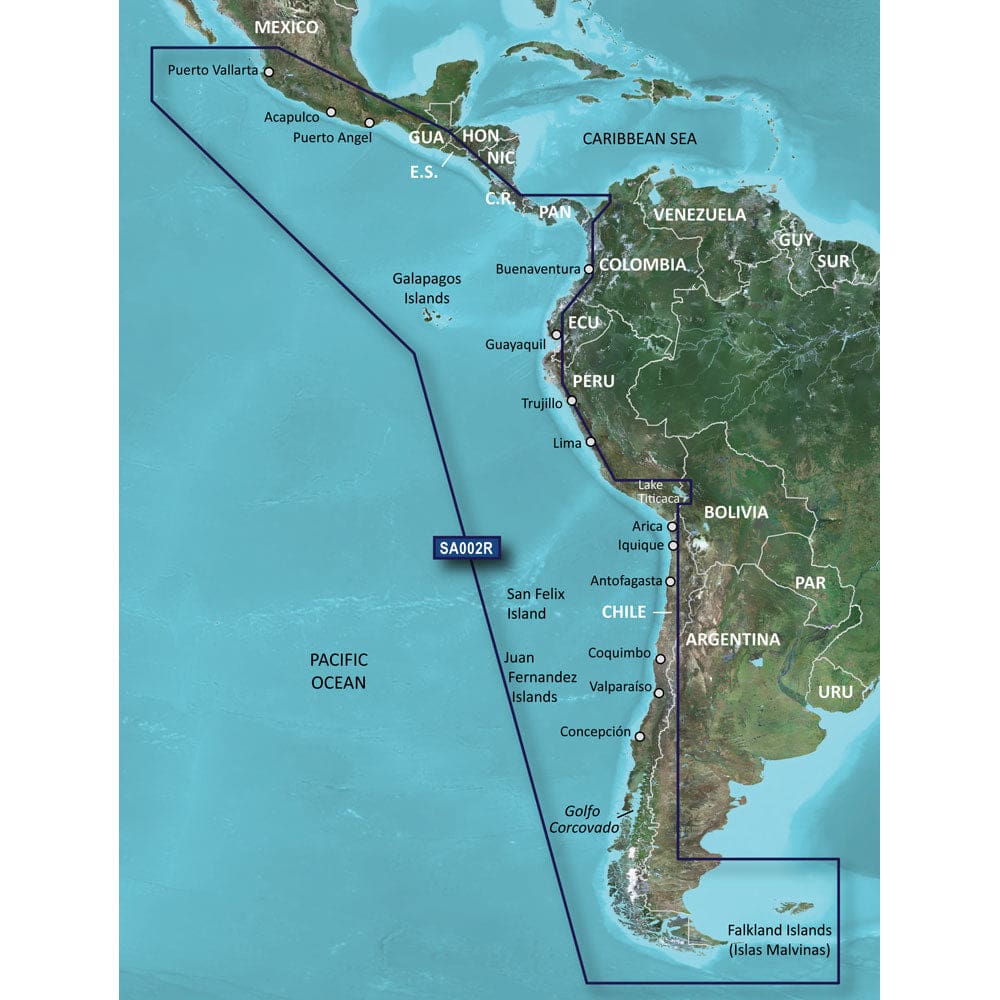 Garmin BlueChart® g3 HD - HXSA002R - South America West Coast - microSD™/ SD™ - Cartography | Garmin BlueChart Foreign - Garmin