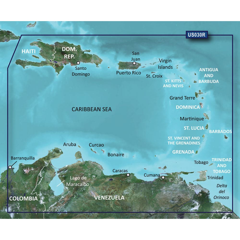 Garmin BlueChart® g3 HD - HXUS030R - Southeast Caribbean - microSD™/ SD™ - Cartography | Garmin BlueChart - Garmin