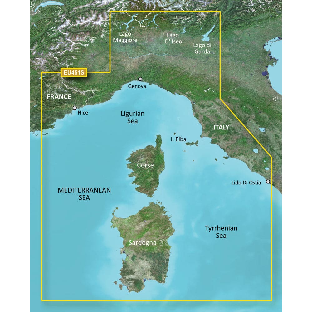 Garmin BlueChart® g3 Vision® HD - VEU451S - Legurian Sea Corsica & Sardinia - microSD™/ SD™ - Cartography | Garmin BlueChart Vision Foreign