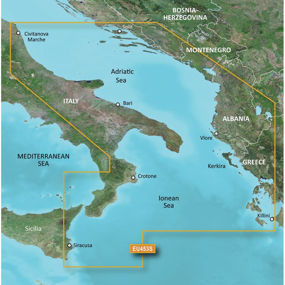 Garmin BlueChart® g3 Vision® HD - VEU453S - Adriatic Sea South Coast - microSD™/ SD™ - Cartography | Garmin BlueChart Vision Foreign -