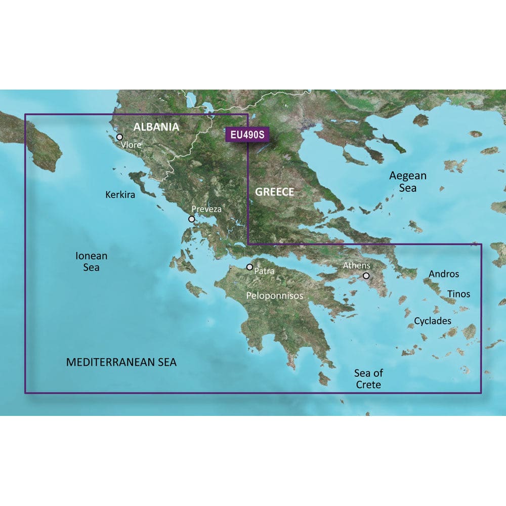 Garmin BlueChart® g3 Vision® HD - VEU490S - Greece West Coast & Athens - microSD™/ SD™ - Cartography | Garmin BlueChart Vision Foreign -