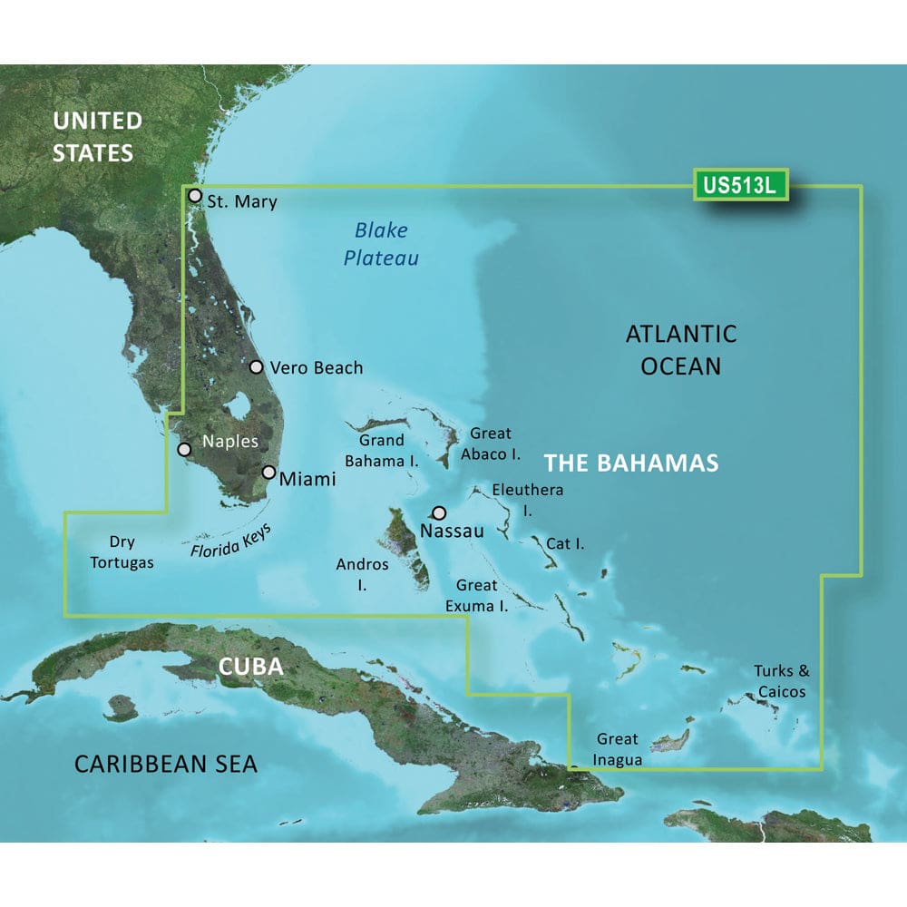 Garmin BlueChart® g3 Vision® HD - VUS513L - Jacksonville - Bahamas - microSD™/ SD™ - Cartography | Garmin BlueChart Vision - Garmin