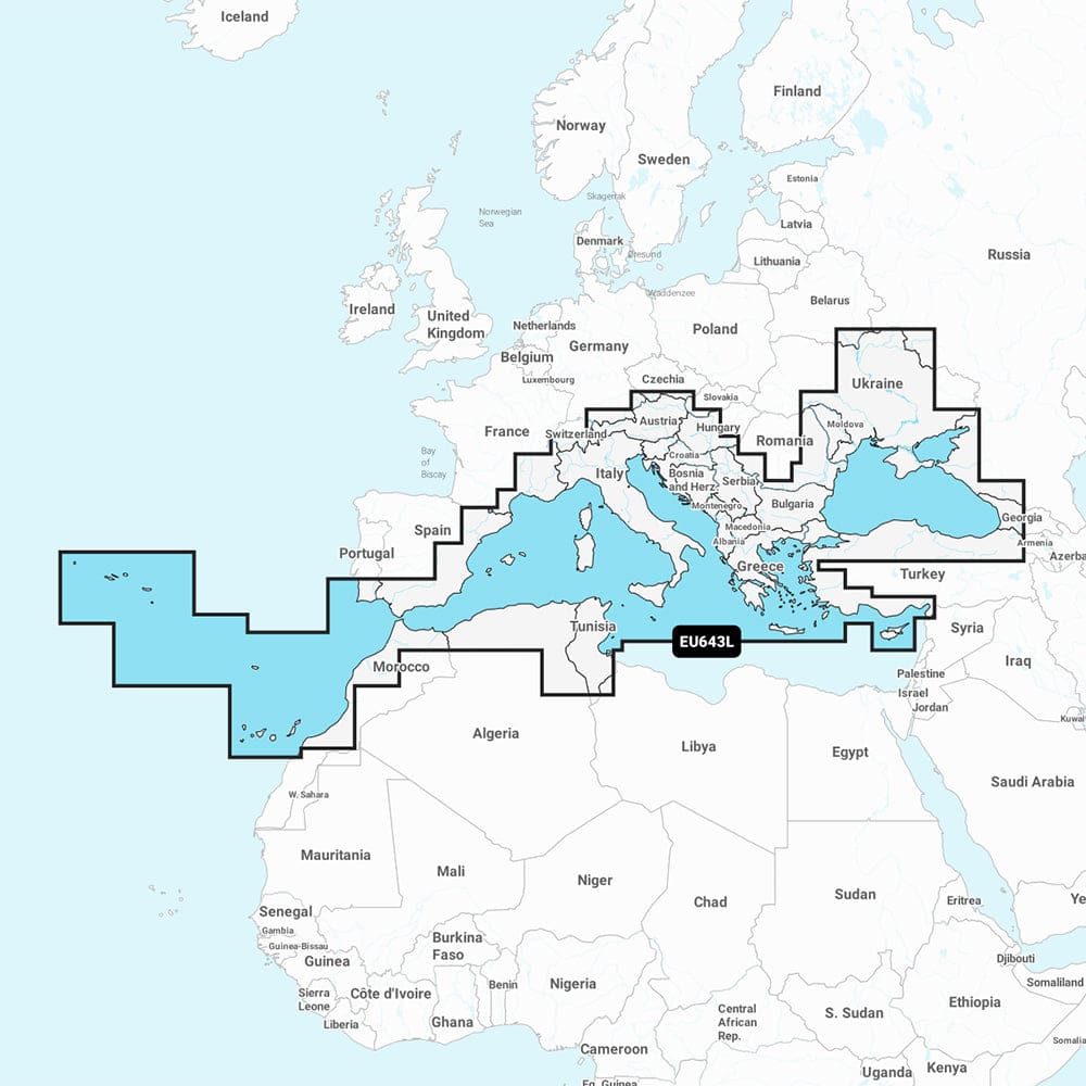Garmin Navionics+ NSEU643L - Mediterranean & Black Sea - Marine Chart - Cartography | Garmin Navionics+ Foreign - Garmin