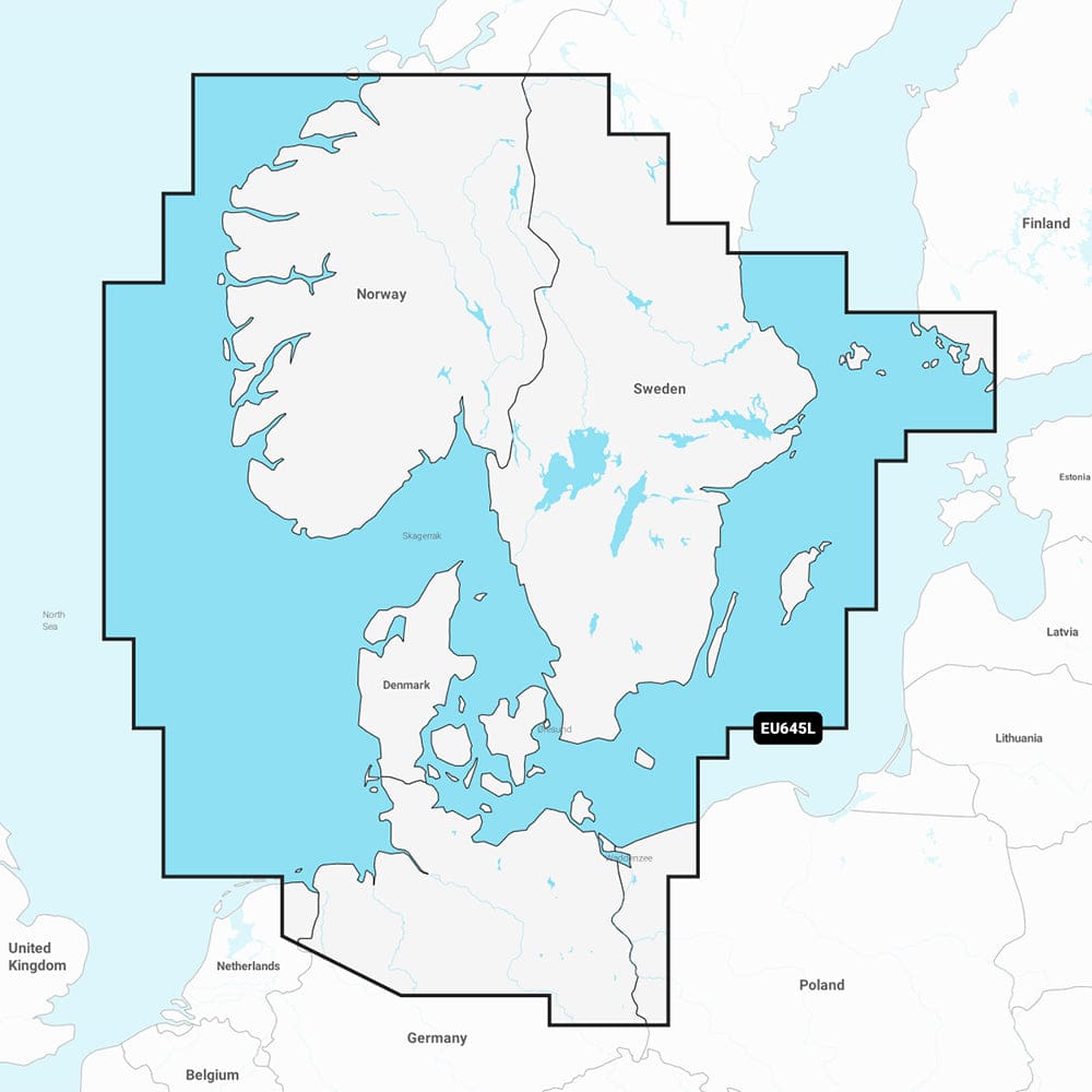 Garmin Navionics+ NSEU645L - Skagerrak & Kattegat - Marine Chart - Cartography | Garmin Navionics+ Foreign - Garmin
