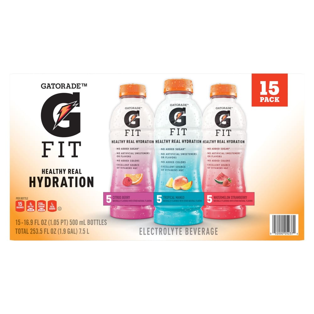 Gatorade Fit Electrolyte Beverage 4 Flavor Variety Pack 15 pk./16.9 fl. oz. - Gatorade