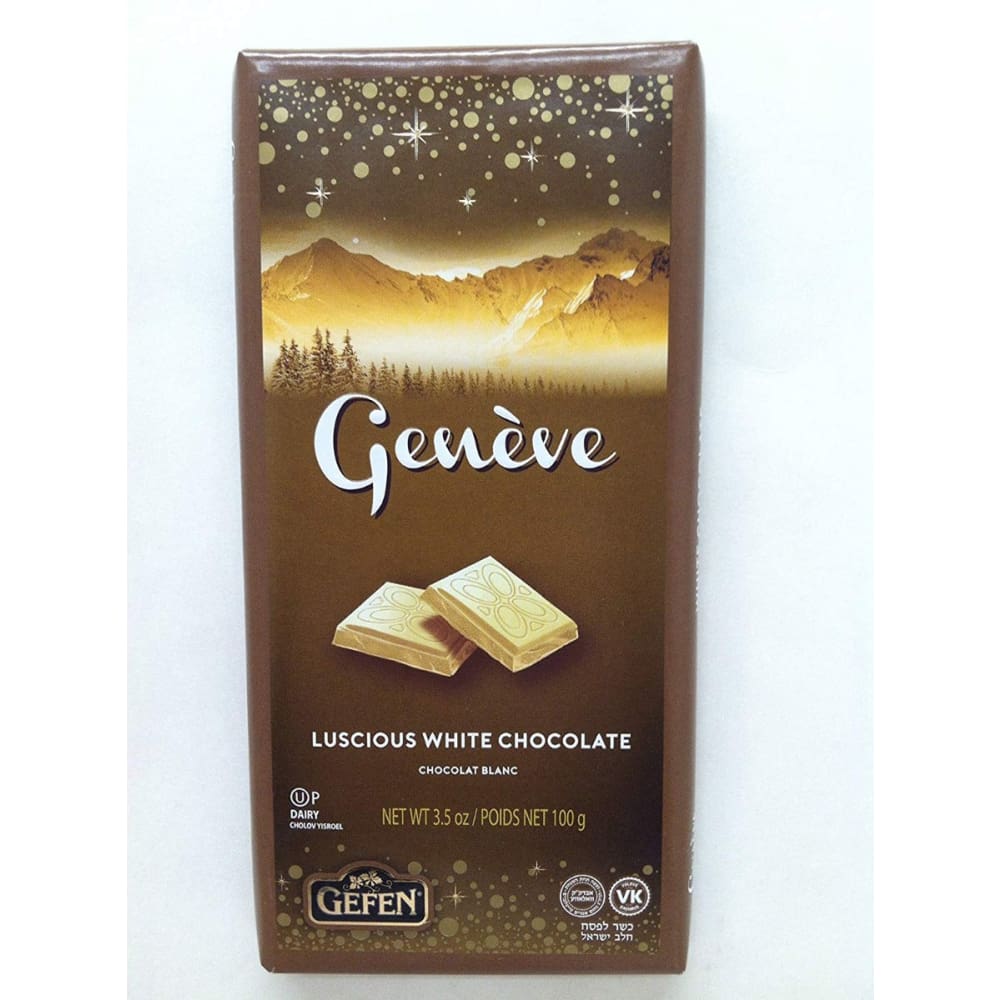 GEFEN: Geneve Luscious White Chocolate Bar 3.5 oz (Pack of 5) - Chocolate Desserts and Sweets > Chocolate - GEFEN