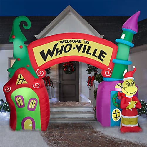 Gemmy 1.5’ Airblown Inflatable Grinch Who-ville Archway - Home/Seasonal/Holiday/Holiday Decor/Christmas Decor/ - Gemmy