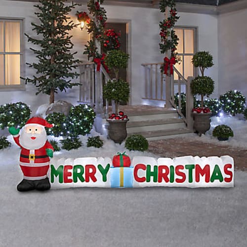 Gemmy 3’ Airblown Inflatable Merry Christmas Sign with Santa - Home/Seasonal/Holiday/Holiday Decor/Christmas Decor/ - Gemmy