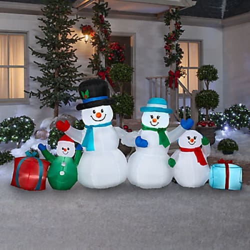 Gemmy 4.5’ Airblown Inflatable Snowman Family with Gifts - Home/Seasonal/Holiday/Holiday Decor/Christmas Decor/ - Gemmy
