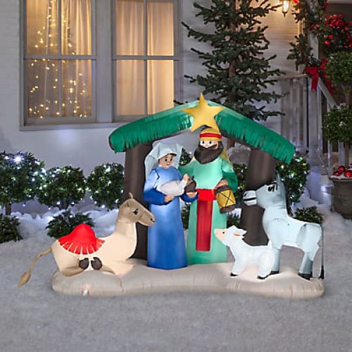 Gemmy 4.6’ Airblown Inflatable Nativity Scene - Home/Seasonal/Holiday/Holiday Decor/Christmas Decor/ - Gemmy
