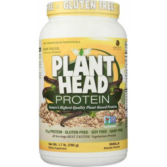 GENCEUTIC NATURALS Genceutic Naturals Plant Head Protein Powder Vanilla, 1.7 Lbs