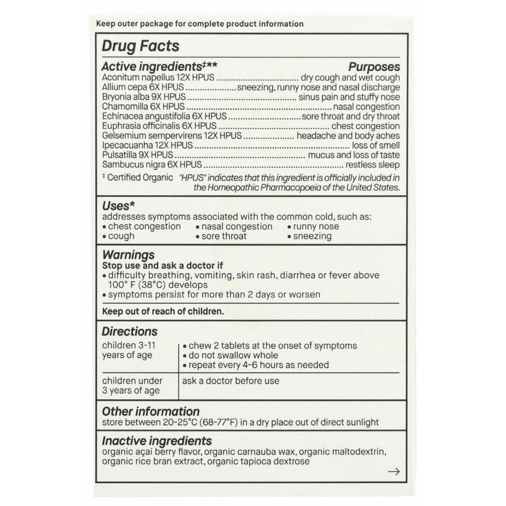 GENEXA Health > Natural Remedies > Cold, Flu, Cough, Sore Throat GENEXA Kids Cold Crush, 60 tb