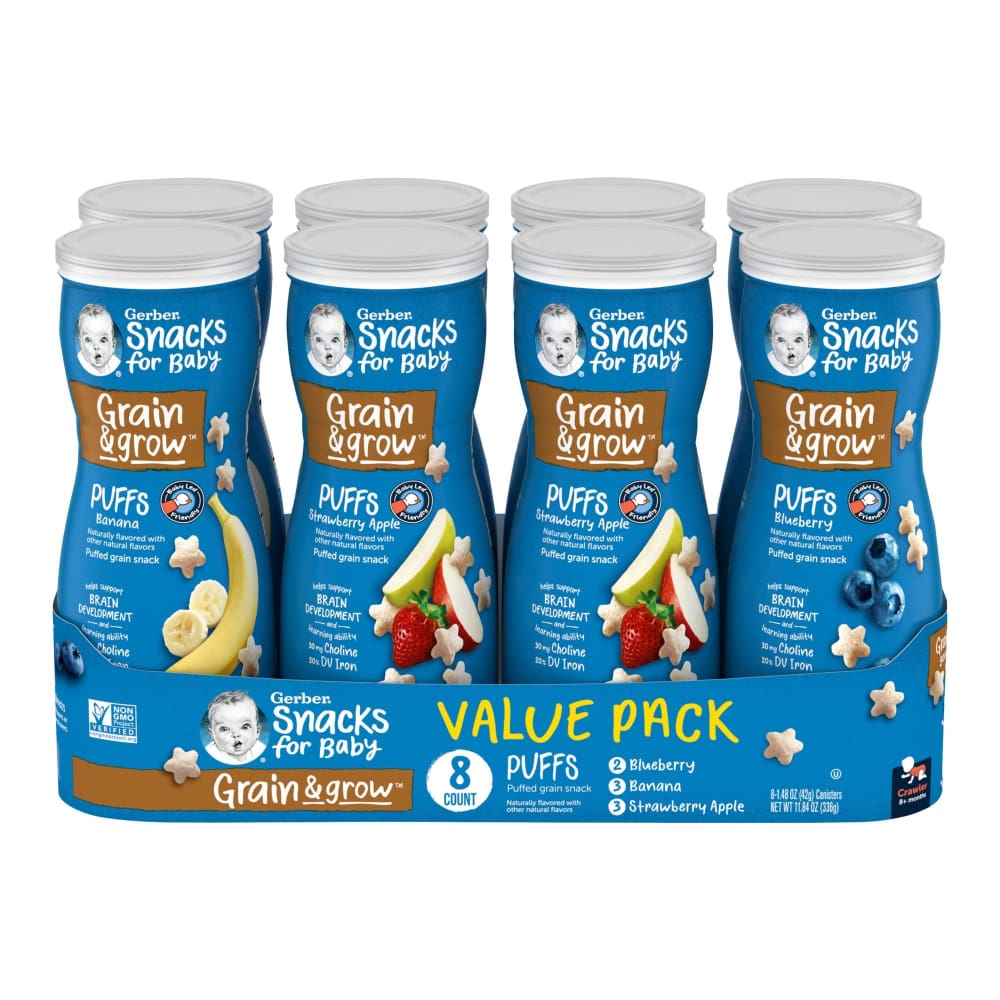 Gerber Gerber Baby Snacks For Baby Puffs Variety Pack 8 pk./1.48 oz. - Home/Baby & Kids/Baby Food & Formula/Baby Food/ - Gerber