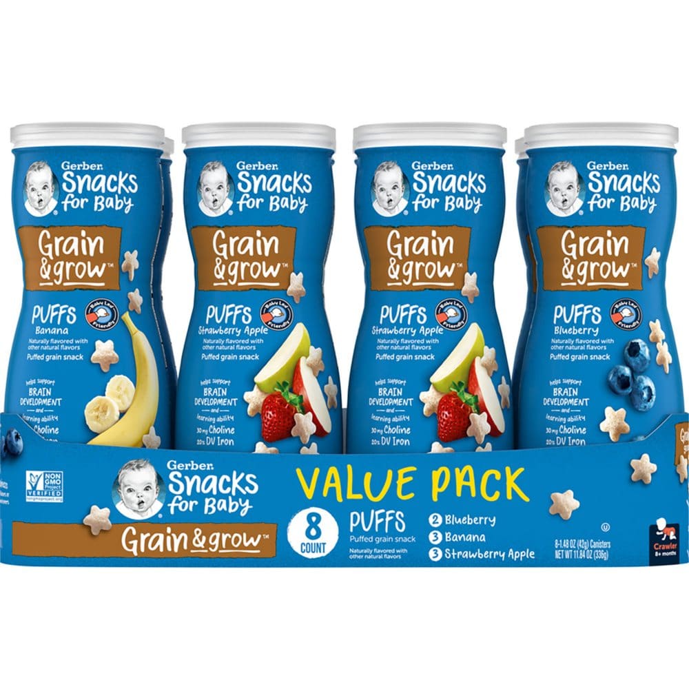 Gerber Graduates Puffs Cereal Snack Variety Pack (1.48 oz. 8 ct.) - Baby Feeding Productsâ€‹ - Gerber
