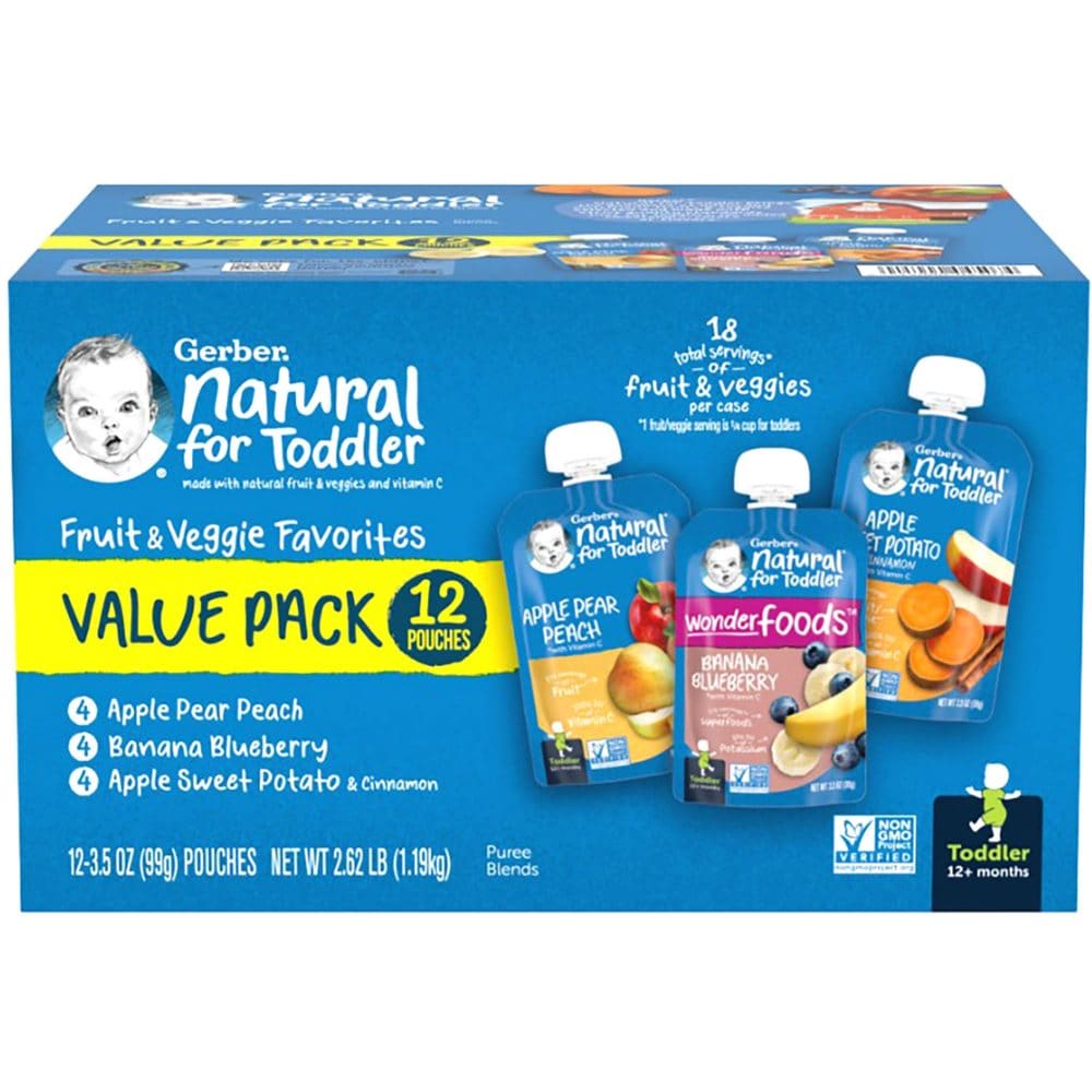 Gerber Toddler Pouch Variety Pack (3.5 oz. 12 ct.) - Baby Feeding Productsâ€‹ - Gerber