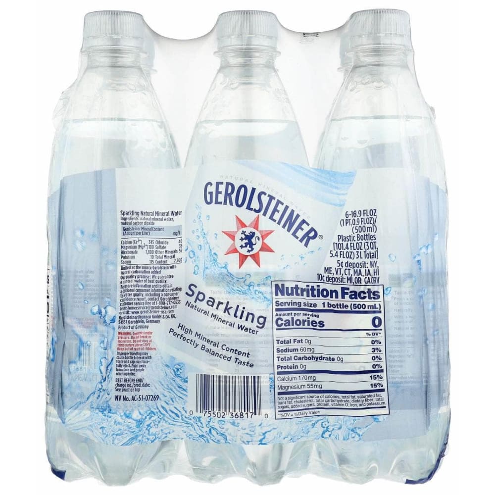 GEROLSTEINER GEROLSTEINER Water Mineral Sprkl 6Pk, 101.4 fo