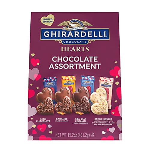 Ghirardelli Assorted Chocolate Hearts XL Bag 15.2 oz. - Home/Seasonal/Valentine’s Day/Valentine’s Day Treats/ - Ghirardelli