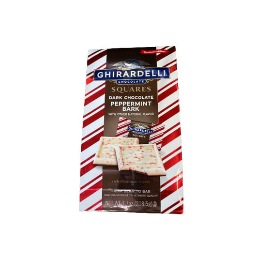 GHIRARDELLI Dark Chocolate Peppermint Bark Chocolate Squares Layered Dark Chocolate and White Chocolate Candy 7.7 OZ Bag - GHIRARDELLI