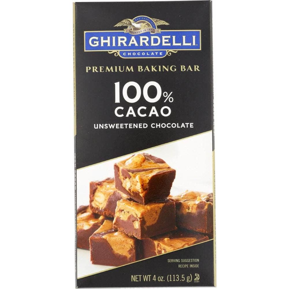 Ghirardelli Ghirardelli Premium Baking Bar 100% Cacao Unsweetened Chocolate, 4 oz