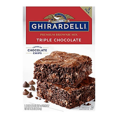 Ghirardelli Triple Chocolate Brownie Mix 5 pk. - Home/Grocery/Baking Ingredients/Baking Mixes/ - Ghirardelli