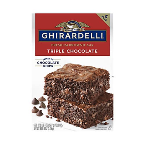 Ghirardelli Triple Chocolate Brownie Mix 6 pk. - Home/Grocery/Baking Ingredients/Baking Mixes/ - Ghirardelli