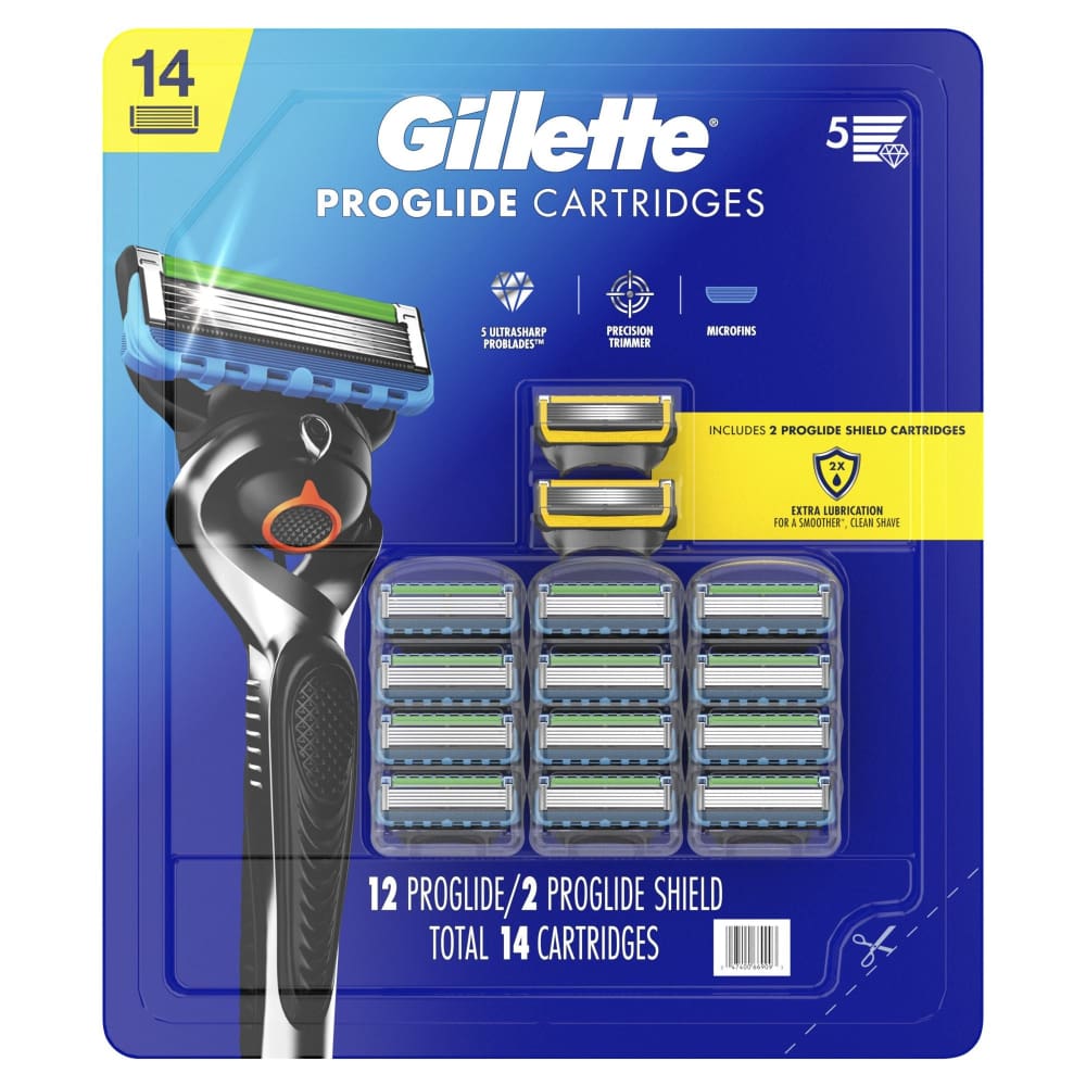 Gillette ProGlide Men’s Razor Blades 12 Refills and ProGlide Shield Men’s Razor Blades 2 Refills - Home/Health & Beauty/Personal Care/Razors