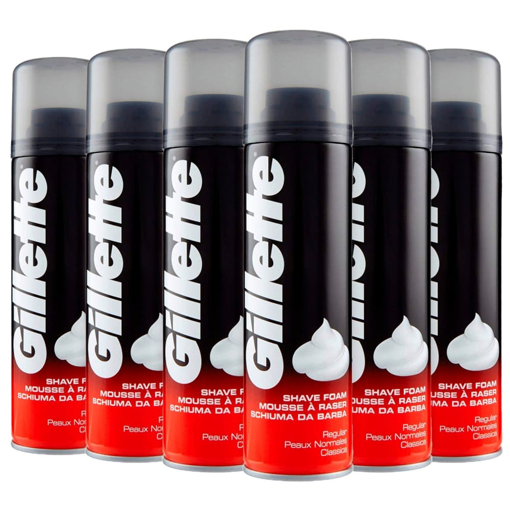 Gillette Shaving Foam Regular - 300 ml - 6 Pack - Foam - Gillette