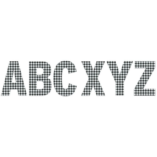 Gingham Jumbo 7In Deco Letters (Pack of 6) - Letters - Eureka