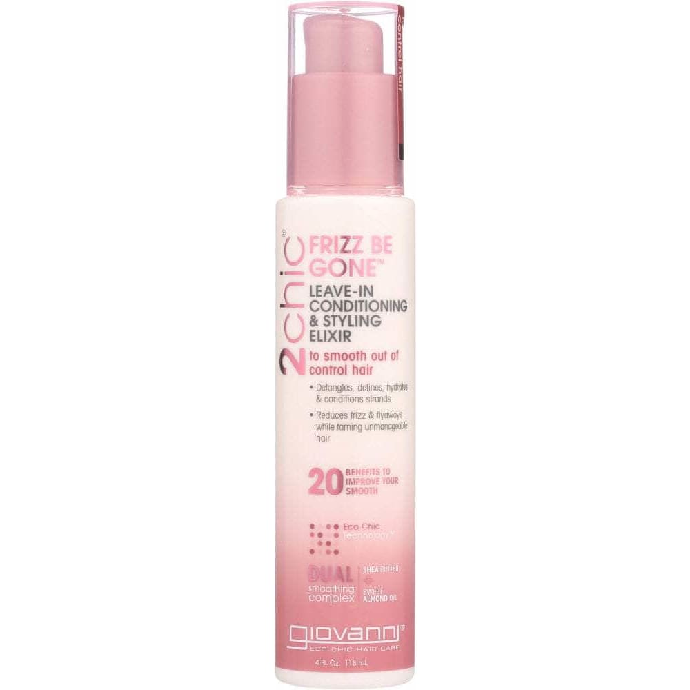 GIOVANNI Giovanni Cosmetics 2Chic Frizz Be Gone Leave-In Conditioner & Styling Elixir Shea Butter & Sweet Almond Oil, 4 Oz