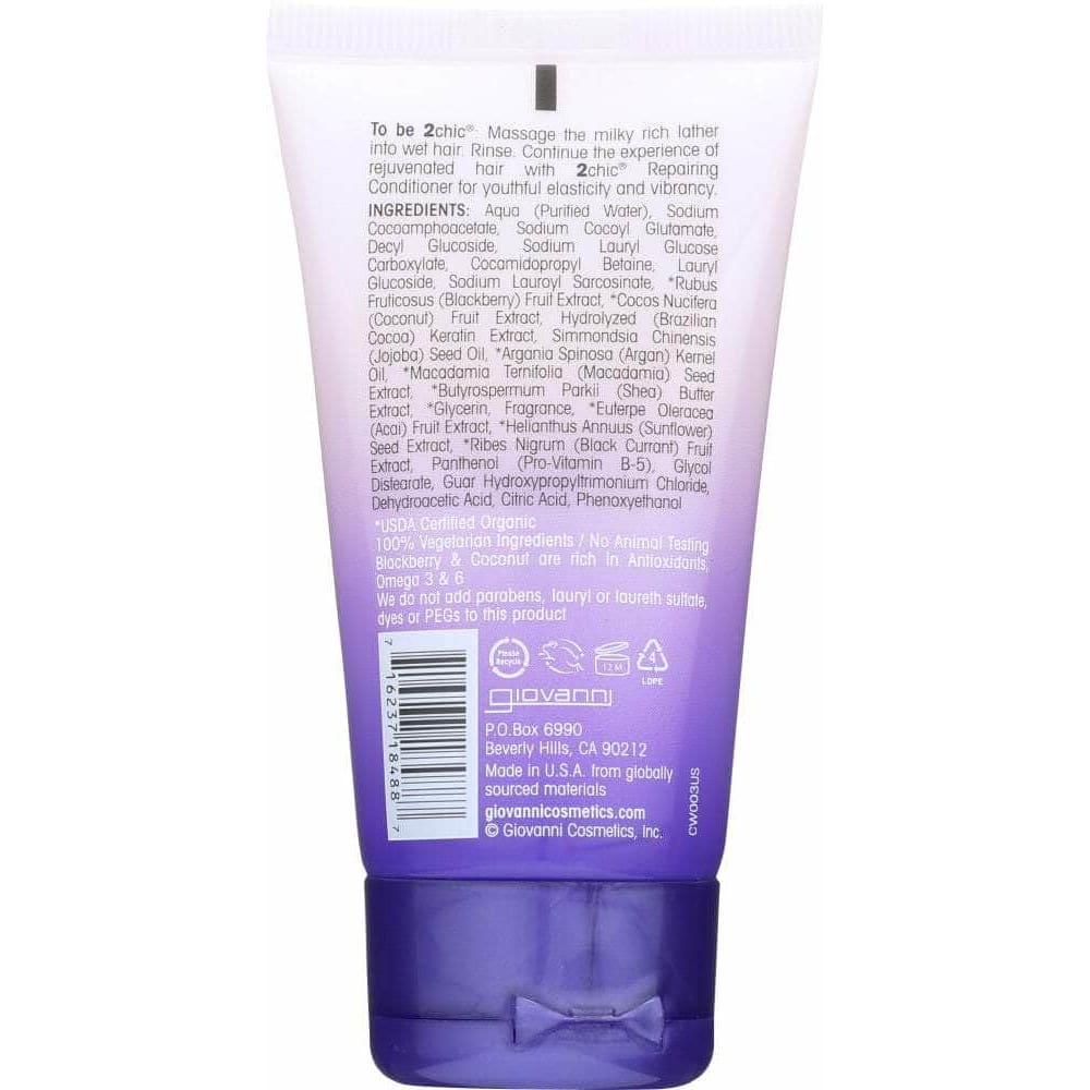 GIOVANNI Giovanni Cosmetics 2Chic Repairing Shampoo Blackberry & Coconut Milk, 1.5 Oz