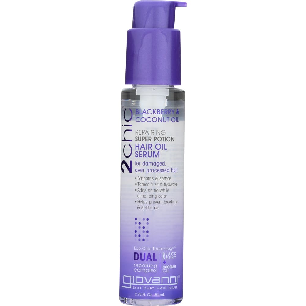 Giovanni Cosmetics 2Chic Repairing Super Potion Hair Oil Serum Blackberry & Coconut Oil 2.75 Oz (Case of 3) - GIOVANNI