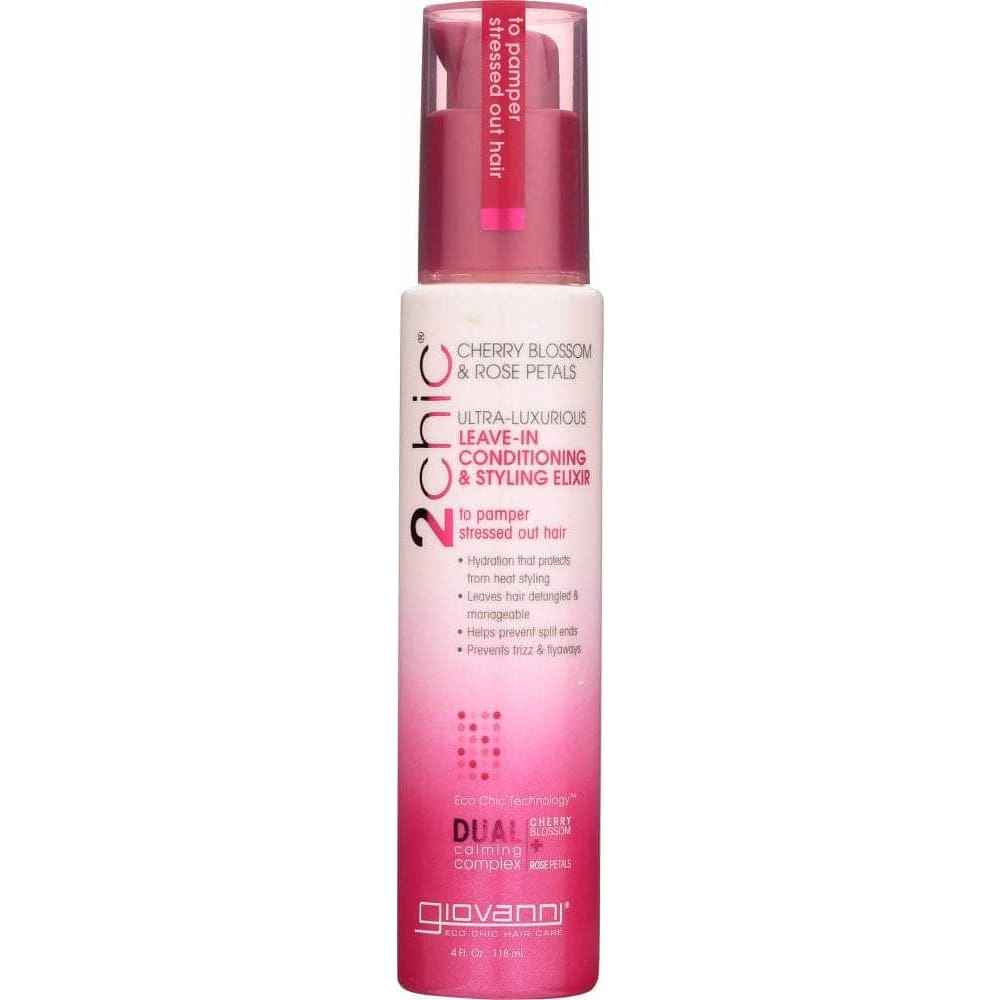 GIOVANNI Giovanni Cosmetics 2Chic Ultra-Luxurious Leave-In Conditioning & Styling Elixir Cherry Blossom, 4 Oz