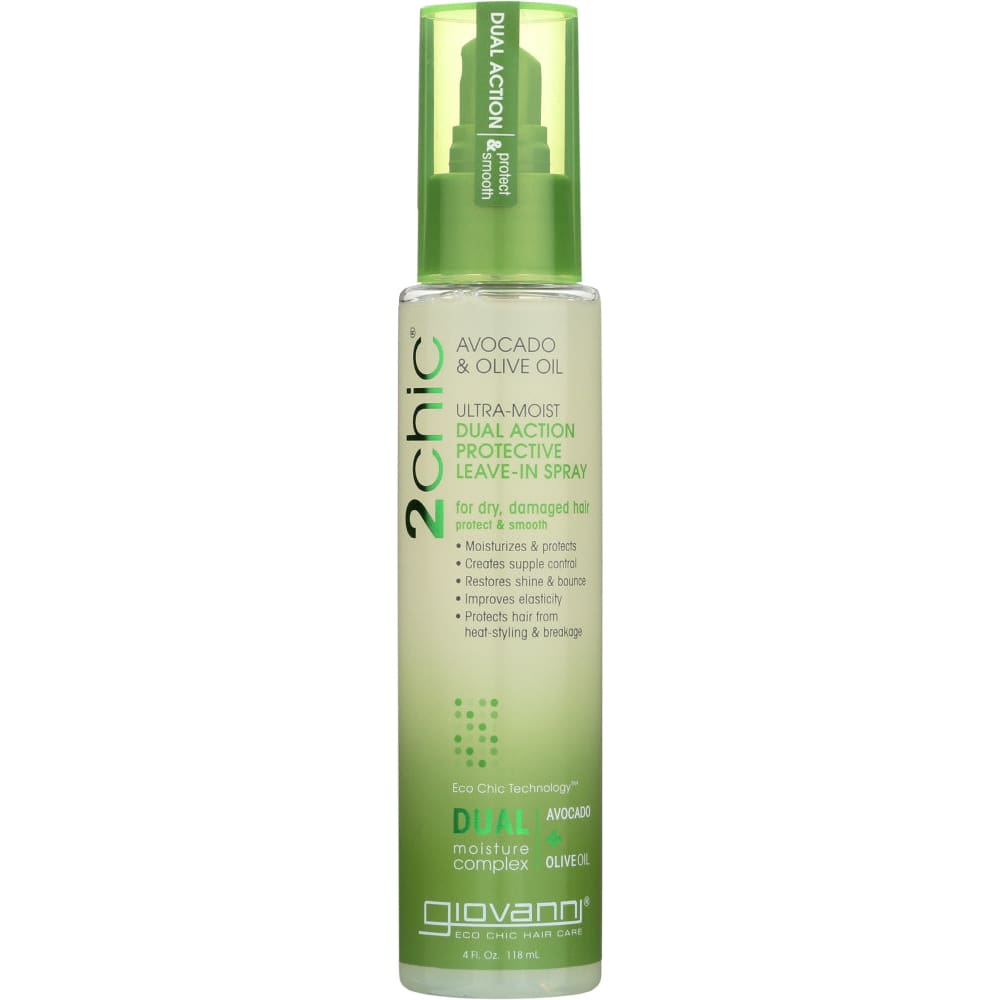 Giovanni Cosmetics 2Chic Ultra-Moist Dual Action Protective Leave-In Spray Avocado & Olive Oil 4 Oz (Case of 3) - GIOVANNI