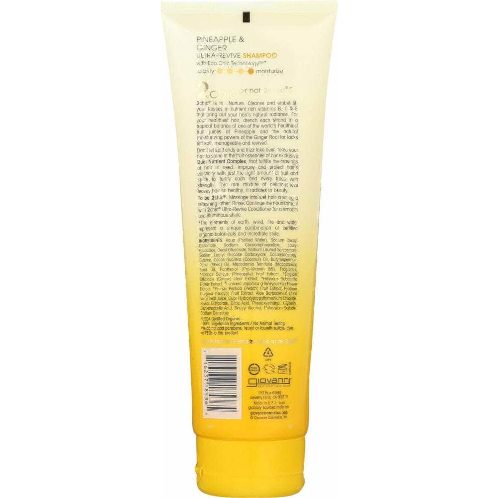 GIOVANNI Giovanni Cosmetics 2Chic Ultra-Revive Shampoo Pineapple & Ginger, 8.5 Oz