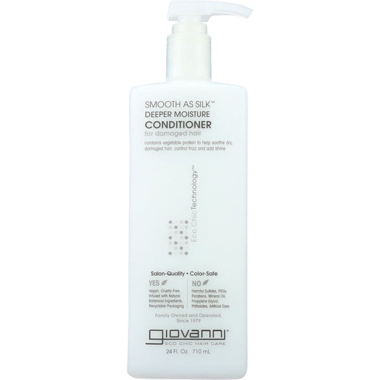 GIOVANNI COSMETICS: Conditioner Smooth As Silk Deeper Moisture 24 oz - Beauty & Body Care > Hair Care > Conditioner - GIOVANNI COSMETICS