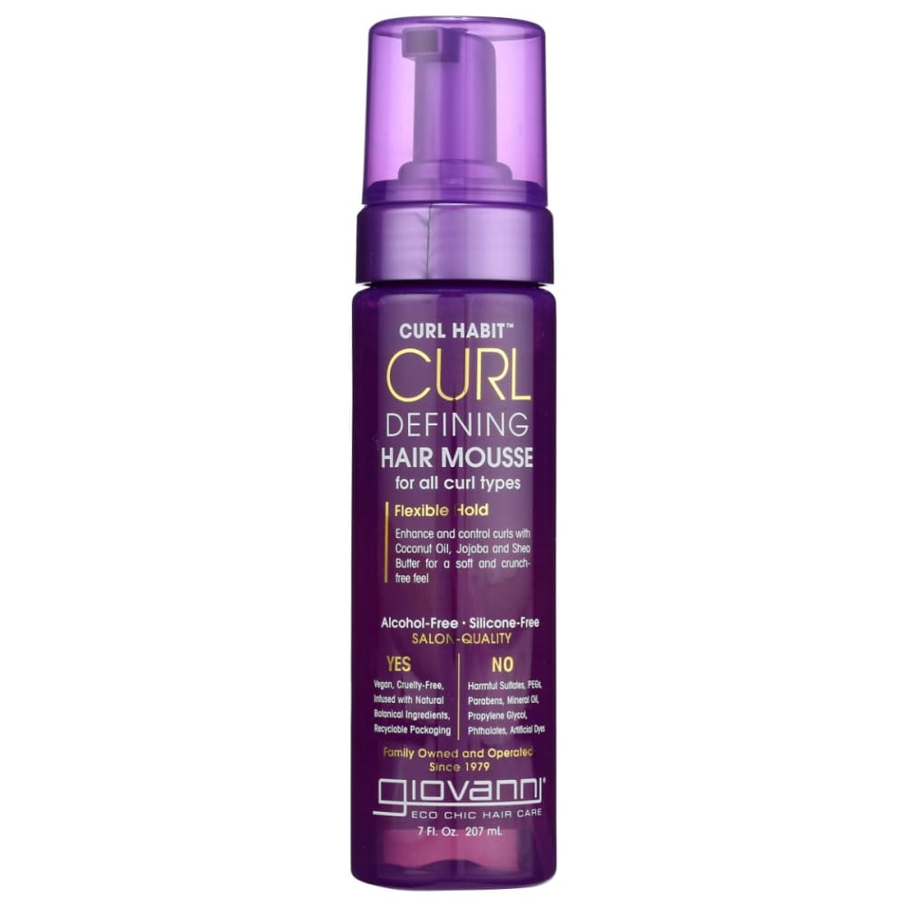 GIOVANNI COSMETICS: Curl Habit Curl Defining Hair Mousse 7 fo (Pack of 4) - Beauty & Body Care > Hair Care > Hair Styling Products -