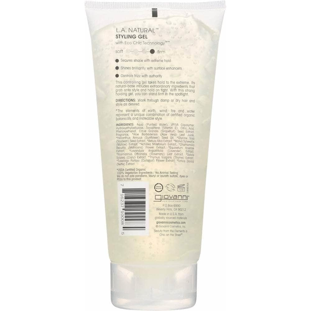 GIOVANNI Giovanni Cosmetics L.A. Natural Styling Gel Strong Hold, 6.8 Oz