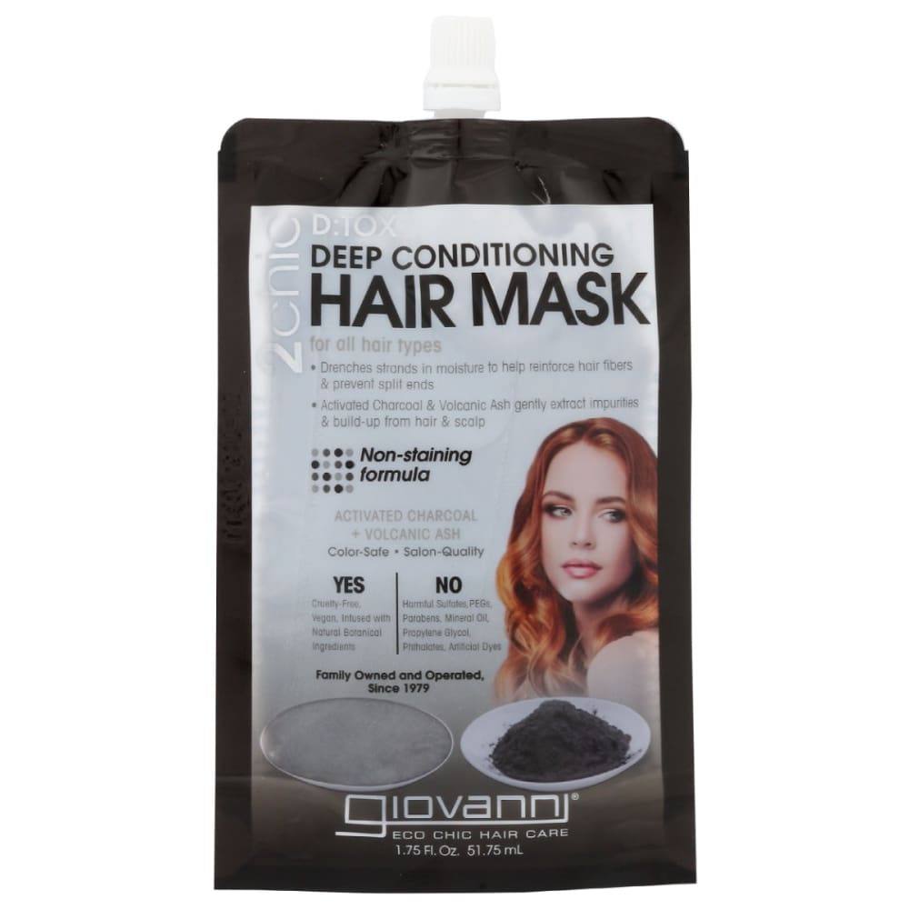 GIOVANNI COSMETICS: Mask Hair 2Chic Dtox Cnd 1.75 OZ (Pack of 5) - Beauty & Body Care > Hair Care > Hair & Scalp Treatments - GIOVANNI